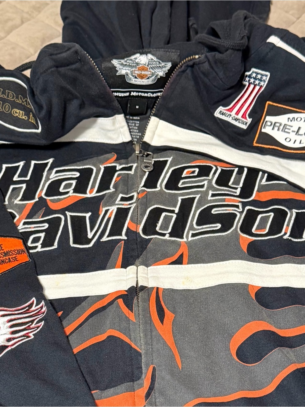 Insane Hard to find vintage late 2000s Harley-Davidson Racing zip-up hoodie